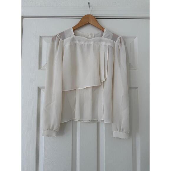 Haberdashery Tops - Vintage Ivory Cream Haberdasher 70s Blouse size small Cottagecore